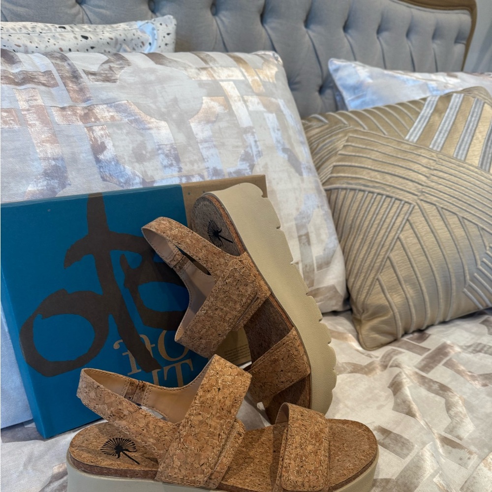 Little Miss Cork Platform Sandals - Natural Brown
